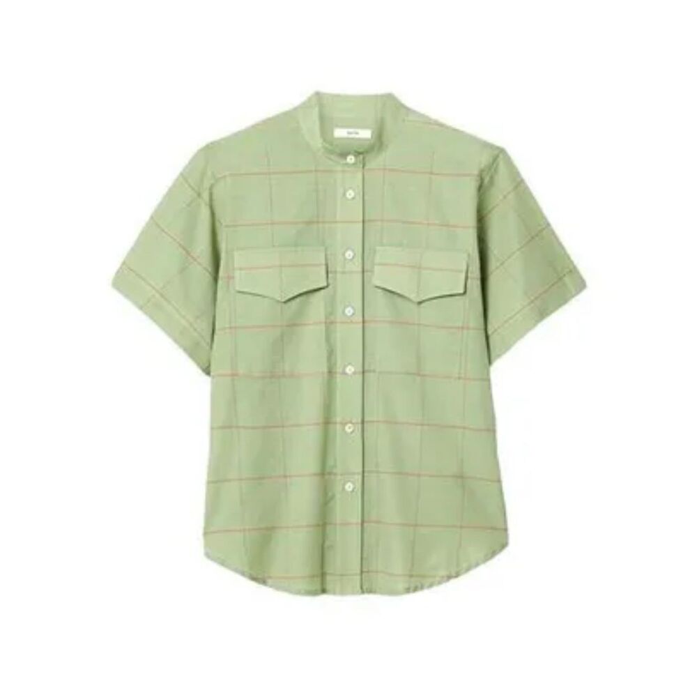 Matin Plaid Short Sleeve Shirt in Green Check Size L